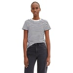 TOM TAILOR Denim Ladie's 1035867 T-Shirt, 31641-White Black Stripe, M