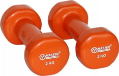 Master Støpejern Dumbbells Vinyl Dekket 2 Kg X2