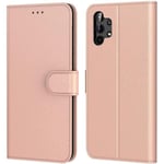 Fodral för Samsung A32 5G (6,5") Rosa korthållare Anti Scratch Plånbok Enfärgad lädereffekt 360 graders skydd Rosa