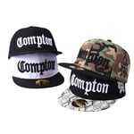 Compton Snapback-keps för kvinnor: Snygg streetwear-baseballkeps med justerbar stängning och UV-skydd för utomhusaktiviteter svart