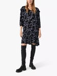 Soaked In Luxury Zaya Drop Waist Floral Knee Length Dress, Black Graphic Flower