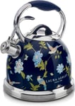 Laura Ashley 3L Stainless Steel Whistling Stove Top Tea Kettle by VQ ElvedenNavy