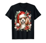 Christmas English Toy Spaniel Dog Watercolor Artwork T-Shirt