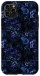 Coque pour iPhone 11 Pro Max Panther & Midnight Florals, Dark Moody Pattern Design