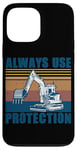 Coque pour iPhone 13 Pro Max Ouvrier du bâtiment Pilote d'excavatrice de chantier