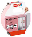 tesa Masking Tape WALLPAPER - Thin Painter's Tape for Precise Masking - Suitable for Sensitive Interior Surfaces - 25 m x 25 mm - Pink