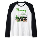 Mommy of The Wild One | Zoo's Happy Birthday Jungle Animal Raglan Baseball Tee