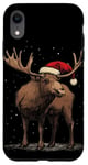 iPhone XR Christmas Magic Moose in Santa Hat Costume for Cozy Xmas Case