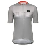 GORE WEAR Women's Breathable Cycling Jersey, Grid Fade 2.0, Fast Moisture Wicking, With Pockets, Short Sleeve Cycling Shirt, Lab Gray/Fireball, 38