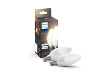 Philips Hue - LED-glödlampa - form: ljus - E14 - 5.5 W - varmt vitt ljus - 2700 K - vit (paket om 2)