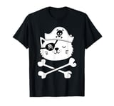 Cat Pirate Crossbone Aargh Treasure Hunting Funny Cat Lovers T-Shirt