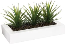 Atmosphera Konstgjord Växt, 3 X Aloe Vera I Vit Kruka, 31 Cm