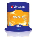 Verbatim DVD-R 4.7 Go certifié 16x (pack de 100, spindle)