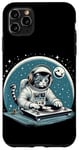 Coque pour iPhone 11 Pro Max Costume d'astronaute DJ Space Cat Lover Disc Jockey Cat