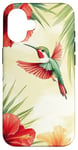 Coque pour iPhone 16 Colibri Tropical Fleurs Florales Nature Été