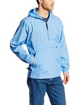 Charles River Apparel Women's Pack-n-go Wind & Water-Resistant Pullover (Reg/Ext Sizes) Windbreaker Jacket, Columbia Blue, Large