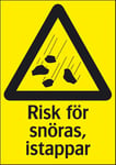 Varningsskylt "Risk för snöras, istappar" A3