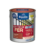 RIPOLIN - Peinture pour Fer Extérieur - Glycéro Antirouille - Sous-couche intégrée - Application directe sur Rouille - Résistante aux Intempéries, UV et Chocs - Brillant - 2L - Rouge Vif RAL 3031