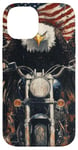 Coque pour iPhone 14 Fierce Eagle Roue Moto Biker Patriotisme