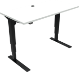 VersaStand, To-bens hæve-/sænkebord, firkantet, hvid/sort, H122x120x60 cm, mfc