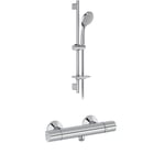 JACOB DELAFON Mitigeur thermostatique bain-douche mural Simone E25870-CP avec douchette et flexible, Chrome