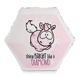 NICI Coussin en Forme de Diamant avec Pink Diamant la Licorne – Coussins en Peluche avec Licornes pour Filles, Garçons et Bébés – Oreillers Peluches, Theodor & Friends, 30 x 25cm