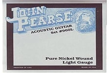 John Pearse Strings® 960L Jeu de Cordes pour Guitare Acoustique - Pure Nickel Wound - Light Gauge 012/054