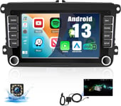 Dab+ Android 13 Apple Carplay Autoradio Pour Vw Golf 5 6 Polo T5 Tiguan Caddy Skoda Passat B6 B7 Touran Avec Android Auto, 7"" Écran Tactile Radio Avec Gps Bluetooth Rds/Fm Wifi Et Swc+Caméra Arrière