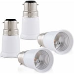 Forehill - 4x adaptateur de douille - Convertisseur douilles B22 vers E27 - Adaptateur de support de lampe culot baïonnette pour ampoule led halogène