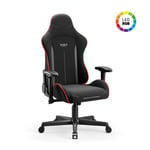 Diablo X-ST4RTER Gaming Chair Gamer Fåtölj Ergonomisk kontorssits 2D Tygöverdrag Armstöd (svarta (LED))