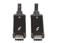 Eaton Tripp Lite Series Thunderbolt 3 Cable 40 Gbps Active 5A 100W Pd 4K Usb C M/M 2M Black - Usb-Kabel - 24 Pin Usb-C (Hann) Til 24 Pin Usb-C (Hann) - Thunderbolt 3 - 5 A - 2 M - Aktiv, Usb Power Delivery (5 A, 100 W), 4K-Støtte - Svart