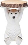 Kare Design side table Animal Polar Bear, brown/white, round, bedside table, diameter 37cm