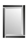 Milton Manor Black and Mirror Bevelled Edge Venetian Mirror 2ft4 x 3ft4 (70cm x 100cm), Frameless