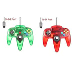 2-pack Klassisk Trådbunden N64-kontroll Retrospel 64-bitars Spelkontroll Joystick Ersättningskontroll 28 2pcs