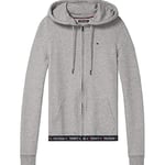 Tommy Hilfiger Sweat À Capuche Femme Fermeture Éclair Zip, Gris (Grey Heather), M