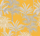 Michalsky Living Change is Good 379833 Papier peint intissé Motif palmier Jaune/gris/blanc mat