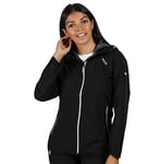 Regatta Veste Technique protectrice IMBER III imperméable et Respirante avec Capuche réglable Jackets Waterproof Shell Femme, Black, FR : XXS (Taille Fabricant : 8)