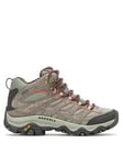 Merrell Women's Moab 3 Mid Gore-Tex Hiking Boots - Bungee Cord, Grey, Size 5.5, Women