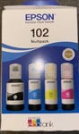 Genuine Epson 102 Ink Bottles EcoTank 4-set for ET-2700 ET-4850,4750 ET-3850 Lot