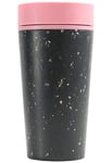 Circular and Co Leakproof Reusable Coffee Cup 12oz/340ml - The World's First Travel Mug Made from Recycled Coffee Cups, 100% Leak-Proof, Sustainable & Insulated (Black & Giggle Pink)