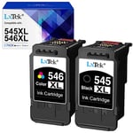 LxTek PG-545XL CL-546XL Ink Cartridges Replacement for Canon 545XL 546XL for PIXMA TR4551 PIXMA MG2550 PIXMA MG2550S PIXMA TS3150 TS3350 TS3351 TS3450 TS3452 TR4650 (Black Colour, 2-Pack)