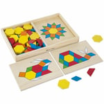 Melissa & Doug Pattern Block & Double-Sided Boards Woode Shape Classic Toy 10029