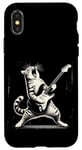 Coque pour iPhone X/XS Guitare chat à bascule jouant hilarant Kitty Cat Guitarist