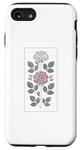 Coque pour iPhone SE (2020) / 7 / 8 Rose florale botanique, style minimaliste, roses d'amour