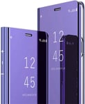 Miroir Coque Samsung Galaxy S7 Edge Flip Cover Portefeuille Pu Cuir Miroir Complet ¿¿Tui Support Mirror Clear View Miroir ¿¿ Rabat Smart Case Cover Coque ¿¿ Rabat Magn¿¿Tique Galaxy S7 Edge-Violet