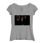 T-Shirt Femme Col Echancré Matrix Keanu Reeves Carrie Anne Moss Film Action Cinema