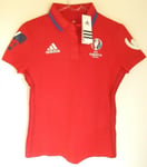 UEFA Euro 2016 France Volunteer Polo Adidas Rouge Volontaire Taille S Neuf