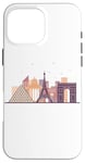 Coque pour iPhone 16 Pro Max Tour Eiffel de voyage cool ville Paris France silhouette cadeau