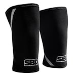 SBD Apparel Knee Sleeves - Momentum 7mm Powerlifting Black/White 3XL