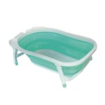 Babysun Baignoire Bébé, Pliable Ultra Compacte, 0-12 Mois, Contenance: 35L, Turquoise